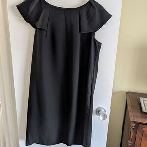 Banana Republic Black One-Shoulder Ruffle Shift Dress